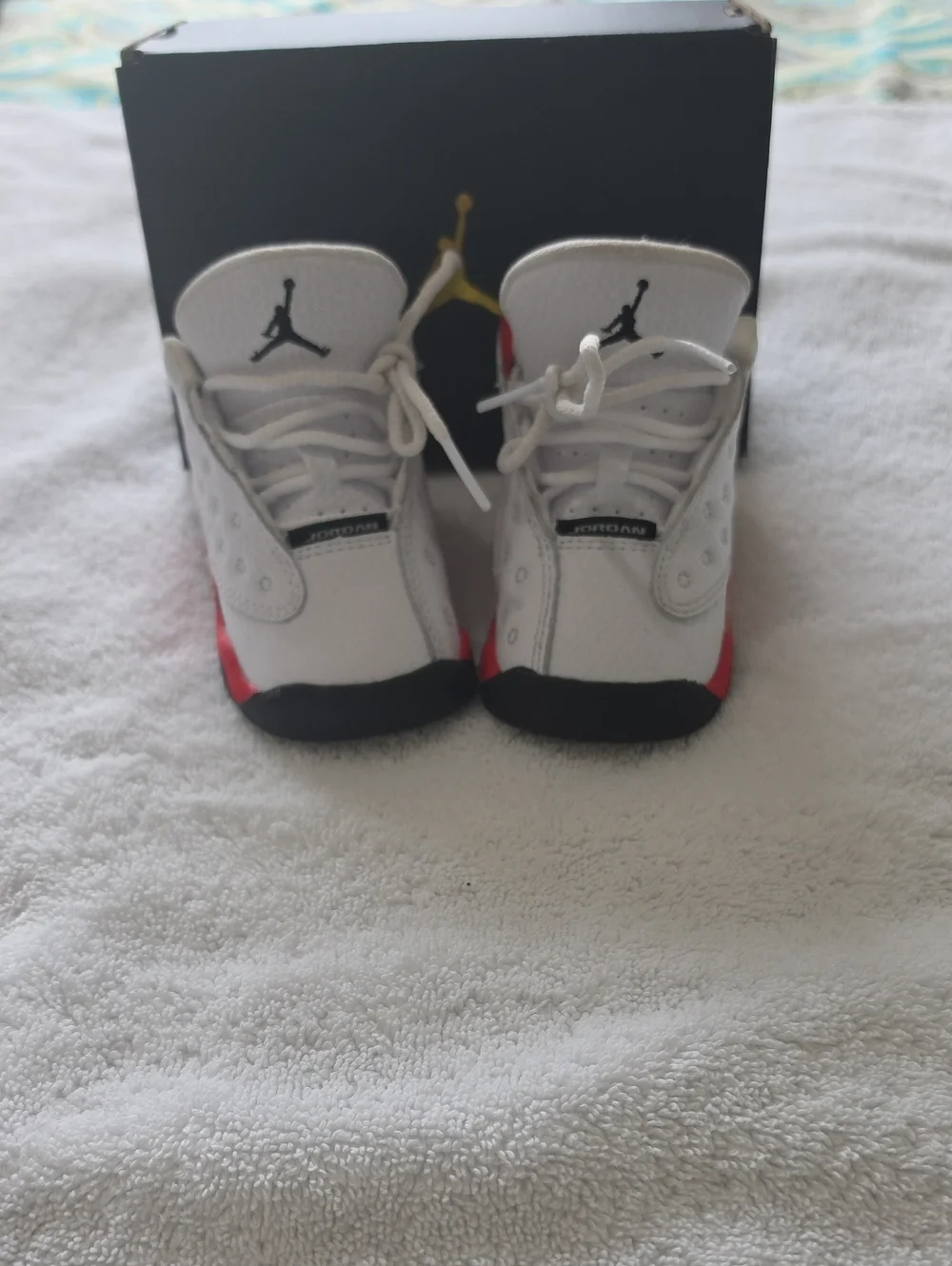 Jordan Baby White Red Black Mini Basketball Shoes